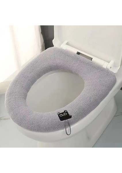 Gri Tarzı Sevimli Karikatür Klozet Kapağı Japon Sıcak Tutmak Closestool Mat Yıkanabilir Kalınlaşmak Wc Yastık Pedi Withhandle Banyo Aksesuarları (Yurt Dışından)