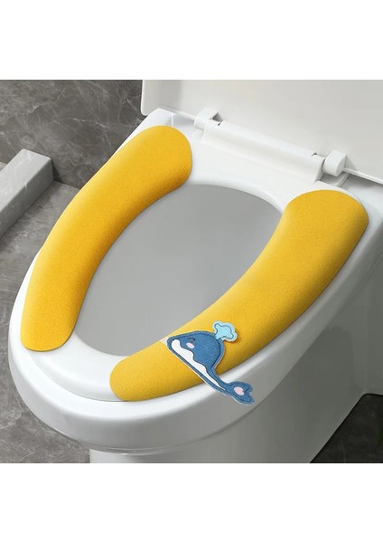 No.9 Stili Evrensel Klozet Kapağı Yumuşak Karikatür Wc Macunu Tuvalet Yapışkan Koltuk Pedi Yıkanabilir Banyo Isıtıcı Koltuk Çıtası Ped Yastık (Yurt Dışından)