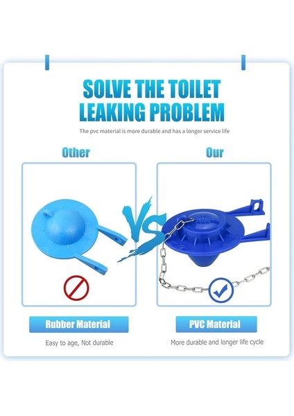 Mavi Stil Tuvalet Sineklik Yükseltme Pvc Malzeme 2 Inç Evrensel Amerikan Standart Tuvalet Tankı ile Uyumlu (Yurt Dışından) modelleri