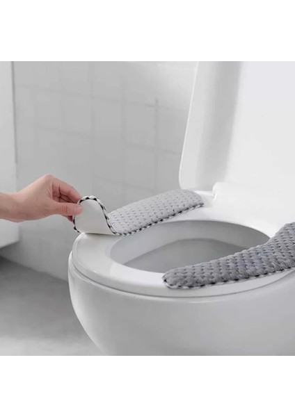 Gri Tarzı Ute Ev Kalın Yeniden Kullanılabilir Yumuşak Kendinden Yapışkanlı Tuvalet Koltuk Minderi Kış Sıcak Yıkanabilir Banyo Kaymaz Peluş (Yurt Dışından) fiyatları