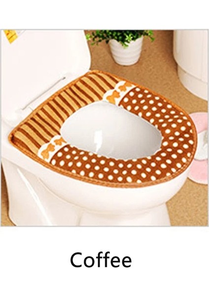 Kahve Tarzı 1 Adet Moda Klozet Kapağı Isıtıcı Polar Kalın Yumuşak Rahat Bebek Lazımlık Koltukları Kılıfı Palto Tuvalet Çantası Banyo Aksesuarı (Yurt Dışından)