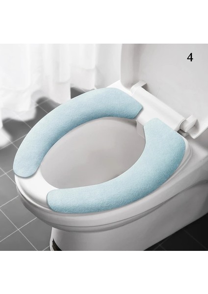 Mavi Stil Evrensel Klozet Kapağı Yumuşak Wc Macunu Tuvalet Yapışkan Koltuk Pedi Yıkanabilir Banyo Isıtıcı Koltuk Çıtası Ped Yastık Düz Renk (Yurt Dışından)