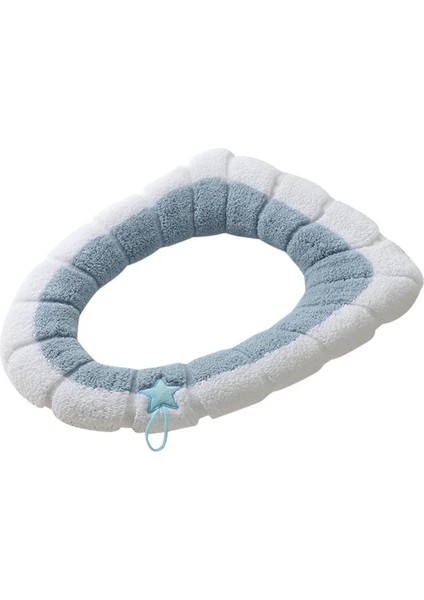 Mavi Stil Sıcak Rahat Klozet Kapağı Banyo Klozet Kapağı Closestool Yıkanabilir Yumuşak Isıtıcı Mat Kapak Ped Yastık Tapa Wc Mat (Yurt Dışından)