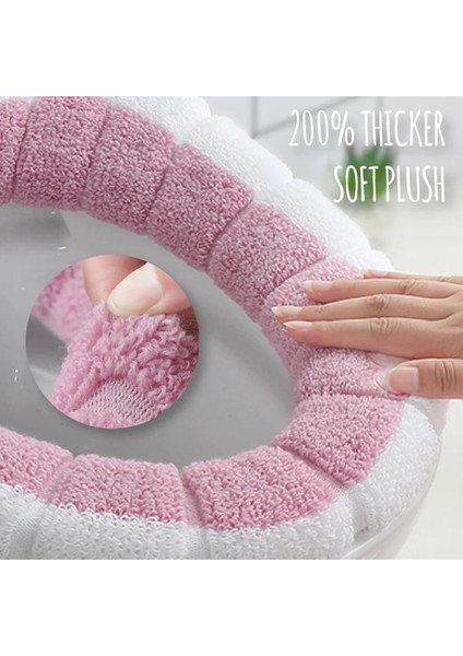 Mavi Stil Sıcak Rahat Klozet Kapağı Banyo Klozet Kapağı Closestool Yıkanabilir Yumuşak Isıtıcı Mat Kapak Ped Yastık Tapa Wc Mat (Yurt Dışından) indirimleri