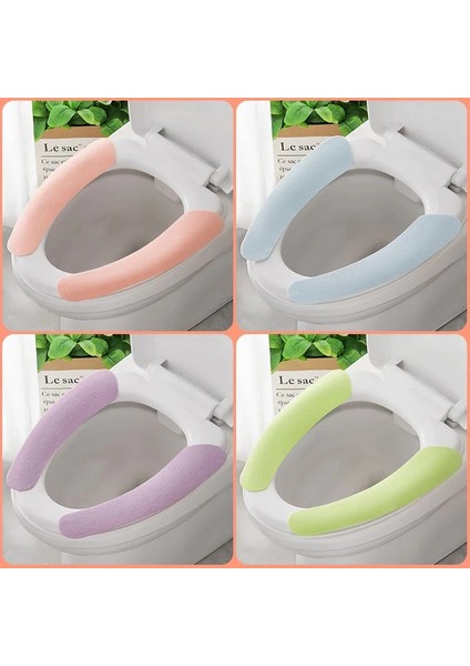 Mor Tarzı Yapışkan Tuvalet Paspas Sıcak Yumuşak Tuvalet Kapağı Koltuk Kapağı Ped Banyo Koruyucu Banyo Aksesuarları Seti Klozet Kapağı Mat (Yurt Dışından) indirimleri