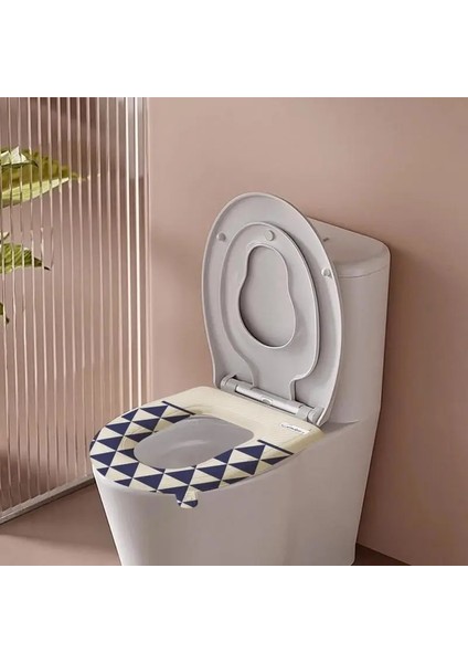 Mavi Stil Klozet Isıtıcı Pedleri Klozet Minderli Yıkanabilir Su Geçirmez Eva Banyo Klozet Kapağı Saplı Rahat Duygu ve Kalınlaşmak (Yurt Dışından) fırsatları