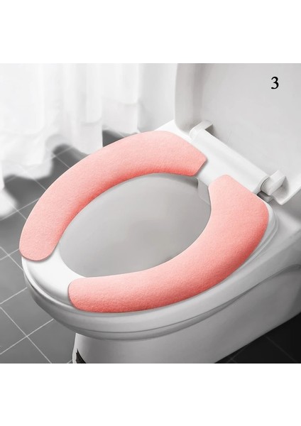 Pembe Tarzı Evrensel Klozet Kapağı Yumuşak Wc Macunu Tuvalet Yapışkan Koltuk Pedi Yıkanabilir Banyo Isıtıcı Koltuk Çıtası Ped Yastık Düz Renk (Yurt Dışından)