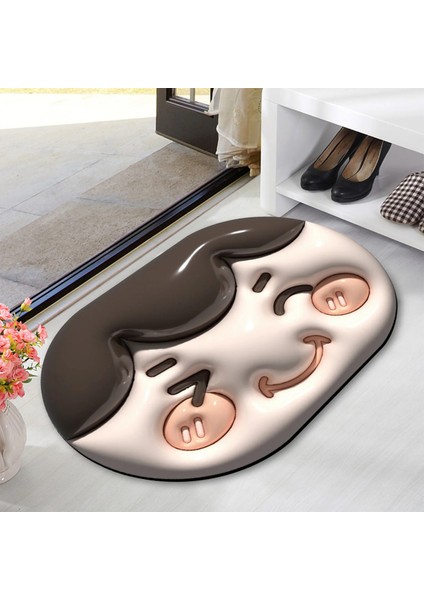 D Tarzı Karikatür Çamur Küçük Kafa Görsel Genişleme Zemin Mat Tuvalet Banyo Tuvalet Paspas Hızlı Kuru Emici Kaymaz Ayak Mat 40*60 cm (Yurt Dışından) fiyatları