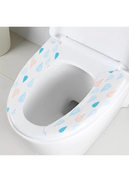 Beyaz Stil 2x Tuvalet Kapağı Koltuk Minderi Çok Renkli Sevimli Görünümlü Karikatür Tarzı Kendinden Yapışkanlı Sıcak Ped Kalın Kolaylık Koltukları Isıtıcı (Yurt Dışından) indirimleri
