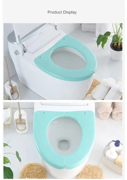 No.1 Stili Yeniden Kullanılabilir Tuvalet Kapağı Taşınabilir Tuvalet Hijyenik Ped Katlanır Evrensel Closestool Kapak Paspaslar Banyo Aksesuarları Su Geçirmez (Yurt Dışından)