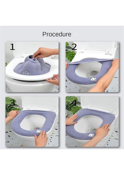 Sarı Tarzı Su Geçirmez Banyo Tuvalet Kapağı Viskoz Koltuk Minderi O-Şekilli Klozet Klozet Kapağı Isıtıcı Aksesuarları Yumuşak ve Su Geçirmez (Yurt Dışından) modelleri