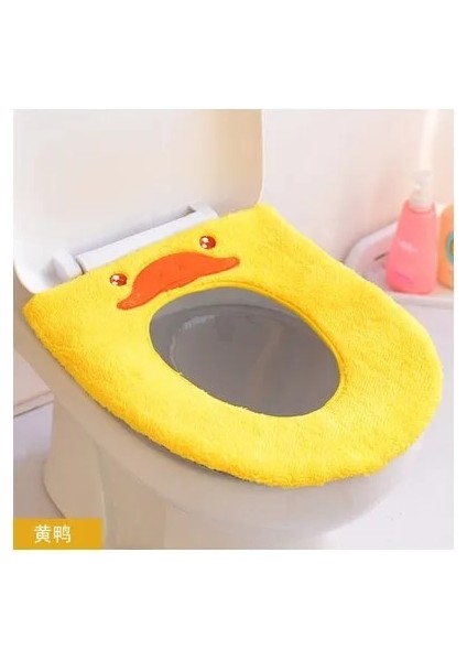 Ördek Tarzı Klozet Kapağı Mat Banyo Isıtıcı Tuvalet Yıkanabilir Kumaş Klozet Isıtıcı Ped Karikatür Peluş Tuvalet Paspas Kalınlaşma Lazımlık Seti (Yurt Dışından)