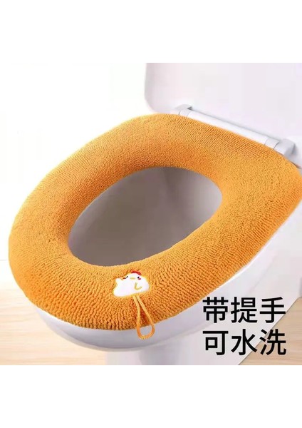 D Tarzı Kış Sıcak Klozet Kapağı Mat Banyo Tuvalet Pedi Yastık Saplı Kalın Yumuşak Yıkanabilir Closestool Isıtıcı Aksesuarları (Yurt Dışından)