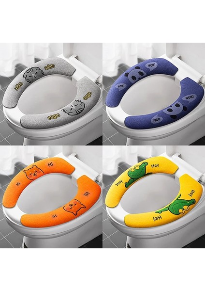 Sarı-Standart Stil Evrensel Klozet Kapağı Karikatür Tuvalet Etiket Tuvalet Yapışkan Koltuk Minderi Yıkama Banyo Isıtıcı Koltuk Örtüsü Yastık Yastık (Yurt Dışından)