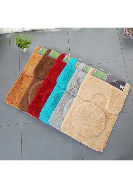 Deve Stili 3 Parça Banyo Halı Seti Düz Renk Kaymaz Banyo Paspasları Su Emme Tuvalet Kapağı Kapak Kat Mat Ev Için (Yurt Dışından) fırsatları