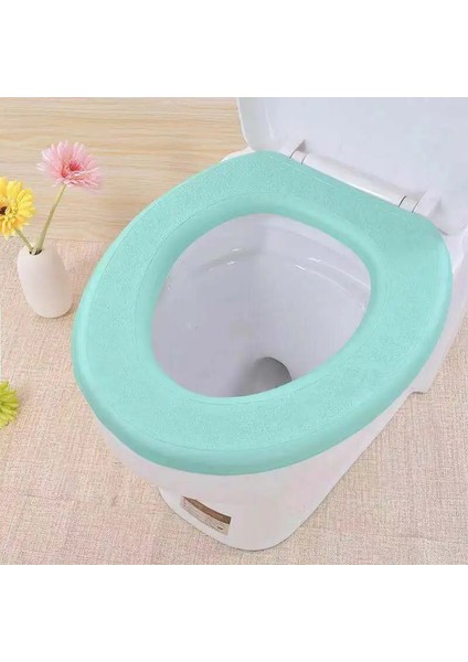 Yeşil Tarzı Su Geçirmez Yumuşak Klozet Kapağı Banyo Yıkanabilir Closestool Mat Pad Yastık O-Şekilli Klozet Bide Tuvalet Kapağı Aksesuarları (Yurt Dışından)