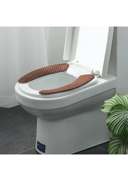 Kahverengi Tarzı Evrensel Kalın Klozet Kapağı Yumuşak Klozet Minderi O-Şekilli Isıtıcı Wc Closestool Mat Banyo Aksesuarları Tuvalet Kapağı (Yurt Dışından)