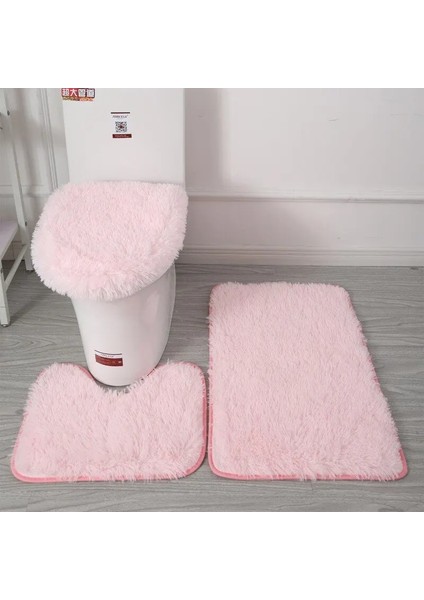Mor Tarzı Et Düz Renk Banyo Paspas Seti Kabarık Kıllar Banyo Halıları Modern Tuvalet Kapağı Kilim Seti Dikdörtgen 50*80 50*40 45*50 cm (Yurt Dışından) fırsatları