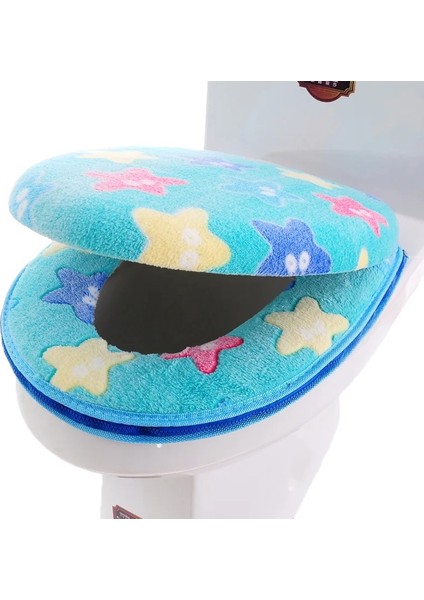 Mavidenizyıldızıiki Parça Stili Tuvalet Minderi Ev Fermuarlı Tuvalet Minderi Iki Parçalı Klozet Kapağı Su Klozet Kapağı (Yurt Dışından)