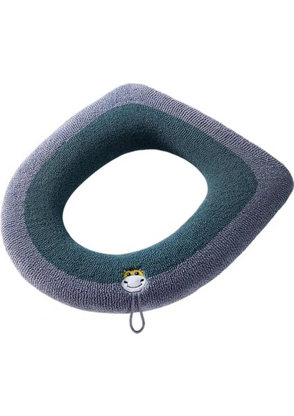 Atrovirens Tarzı Kordonlu Klozet Kapağı Kolay Kurulum 4 Mevsim Banyo O-Şekilli Örgü Klozet Mat Günlük Kullanım Tuvalet Kapağı (Yurt Dışından)