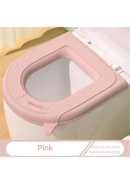 Pembe Tarzı Saplı Dört Mevsim Kafaları Banyo Kalınlaşmış Banyo Isıtıcı Koltuk Çıtası Ped Yumuşak Yüksek Elastik Klozet Minderi Peluş (Yurt Dışından)