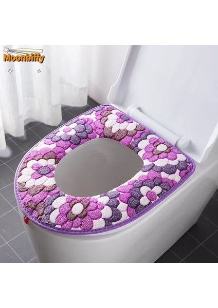 D Tarzı Çiçek Sıcak Tuvalet Kapağı Koltuk Kapağı Üst Kapak Pedi Banyo Isıtıcı Klozet Kasesi Yumuşak Fermuar Yıkanabilir Klozet Kapağı Wc (Yurt Dışından) fiyatları