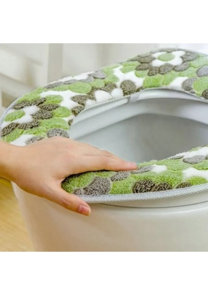 D Tarzı Çiçek Sıcak Tuvalet Kapağı Koltuk Kapağı Üst Kapak Pedi Banyo Isıtıcı Klozet Kasesi Yumuşak Fermuar Yıkanabilir Klozet Kapağı Wc (Yurt Dışından) fırsatları