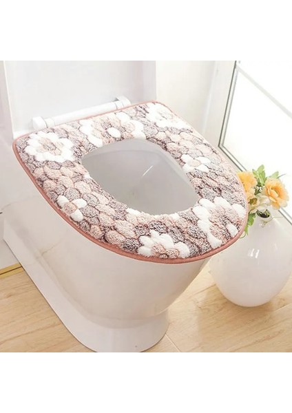 D Tarzı Çiçek Sıcak Tuvalet Kapağı Koltuk Kapağı Üst Kapak Pedi Banyo Isıtıcı Klozet Kasesi Yumuşak Fermuar Yıkanabilir Klozet Kapağı Wc (Yurt Dışından) indirimleri
