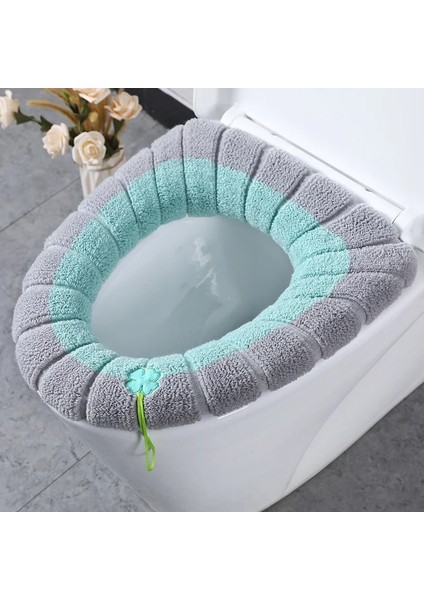 Yeşil Tarzı Banyo Klozet Kapağı Yumuşak Isıtıcı Yıkanabilir Mat Kapak Ped Koltuk Minderi Kılıfı Tuvalet Çıtası Aksesuarları Banyo Ev (Yurt Dışından)
