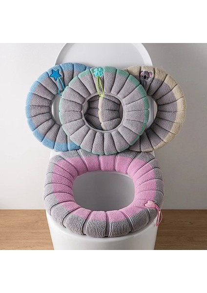 C Tarzı Yenı Kış Sıcak Klozet Kapağı Mat Banyo Pedi Yastık Kolu Kalın Yumuşak Yıkanabilir Closestool Isıtıcı Aksesuarları Yıkama (Yurt Dışından) fiyatları