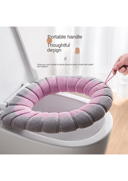 C Tarzı Yenı Kış Sıcak Klozet Kapağı Mat Banyo Pedi Yastık Kolu Kalın Yumuşak Yıkanabilir Closestool Isıtıcı Aksesuarları Yıkama (Yurt Dışından) modelleri