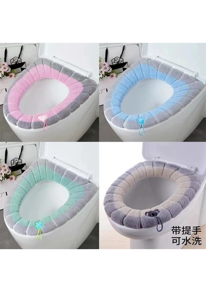 C Tarzı Yenı Kış Sıcak Klozet Kapağı Mat Banyo Pedi Yastık Kolu Kalın Yumuşak Yıkanabilir Closestool Isıtıcı Aksesuarları Yıkama (Yurt Dışından) fırsatları