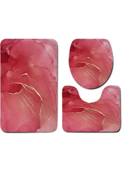 Mavi Stil 3 Adet Tuvalet Paspas Seti Mermer Doku Giriş Kapısı Paspası Banyo Paspasları Mat Koridor Banyo Ürünleri Minimalist Tarzı Halı Zemin (Yurt Dışından)