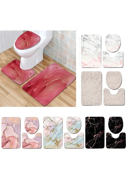 Mavi Stil 3 Adet Tuvalet Paspas Seti Mermer Doku Giriş Kapısı Paspası Banyo Paspasları Mat Koridor Banyo Ürünleri Minimalist Tarzı Halı Zemin (Yurt Dışından) fiyatları