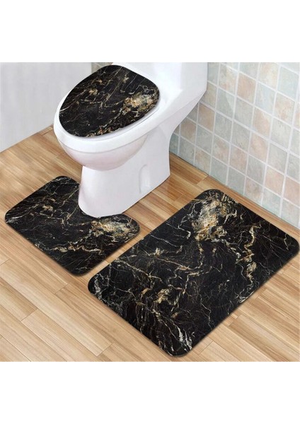 Mavi Stil 3 Adet Tuvalet Paspas Seti Mermer Doku Giriş Kapısı Paspası Banyo Paspasları Mat Koridor Banyo Ürünleri Minimalist Tarzı Halı Zemin (Yurt Dışından) fırsatları