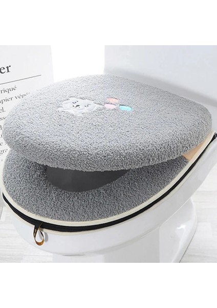 A18 Tarzı Banyo Isıtıcı Klozet Kumaş Yumuşak Closestool Yıkanabilir Kapak Üst Kapak Pedi Kalınlaşmış Klozet Malzemeleri (Yurt Dışından)