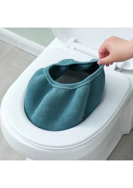 Pembe Tarzı Kalınlaşmak Closestool Mat Saf Renk O-Şekilli Ped Bide Kapak Pedi Tuvalet Kapağı Aksesuarları Klozet Kapağı Banyo Aksesuarları (Yurt Dışından) modelleri