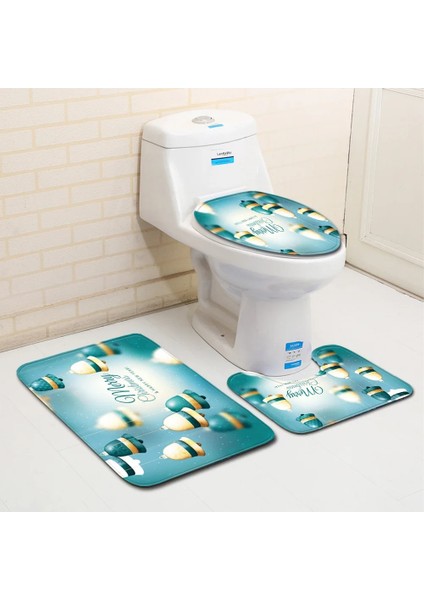 B211012-10 Tarzı Merry Christmas Klozet Kapağı Su Emici Halılar Dekorasyon Ev Banyo Kaymaz Zemin Mat Baskı Halı Özel (Yurt Dışından) fırsatları