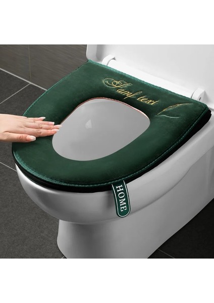 Yeşil Tarzı Kış Sıcak Klozet Kapağı Banyo Yıkanabilir Tuvalet Paspası Saplı Kalın Yumuşak Closestool Isıtıcı Ped Banyo Aksesuarları (Yurt Dışından) modelleri