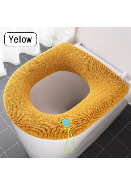 Sarı Stil Banyo Isıtıcı Evrensel Klozet Minderi Kalınlaşmış Tuvalet Kapağı Örme Klozet Minderi Yıkanabilir Ev Klozet Kapağı (Yurt Dışından)