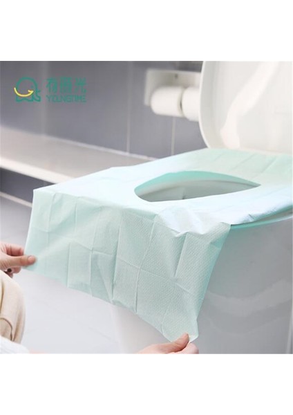 NO.464804 Stili Lot Tek Kullanımlık Kağıt Klozet Kapağı Koruyucu Kamp Seyahat Hijyenik Tuvalet Paspas Ped Yastık Banyo Malzemeleri Seti (Yurt Dışından)