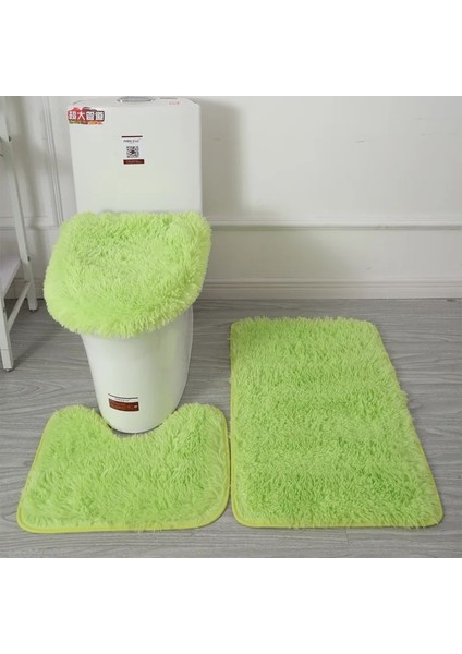 No.14 Tarzı Yeni Emici Banyo Tuvalet Kapağı Wc Halı Banyo Tuvalet Kapağı 3 Parça Düz Renk Kaymaz Banyo Paspas Kış Banyo Malzemeleri (Yurt Dışından)