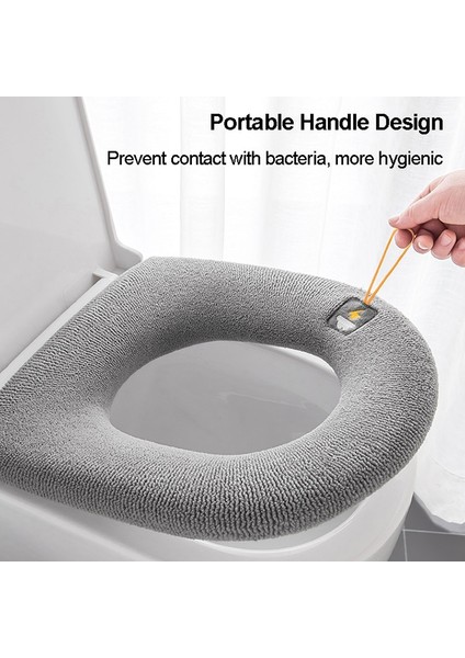 Mavi Stil Kış Sıcak Klozet Kapağı Closestool Mat Yıkanabilir Banyo Aksesuarları Örgü Saf Renk Yumuşak O-Şekilli Ped Bide Kapağı (Yurt Dışından) fiyatları