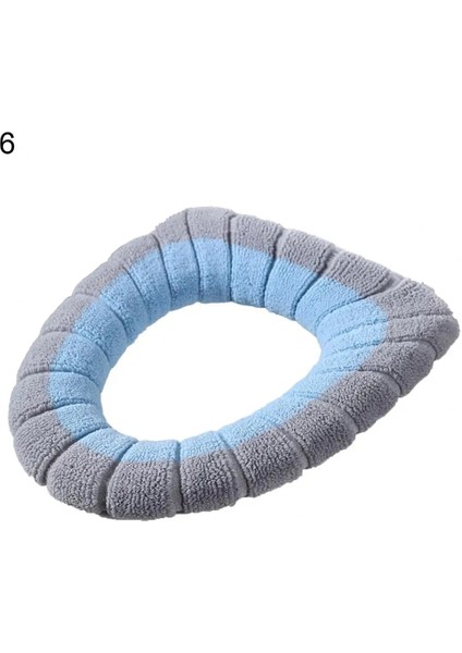 No.6 Stili Klozet Minderi Yumuşak Doku Sıcak Tutmak Kumaş Tuvalet Çıtası Evrensel Elastik Kapaklı Koltuk Pedi Banyo Malzemeleri (Yurt Dışından)