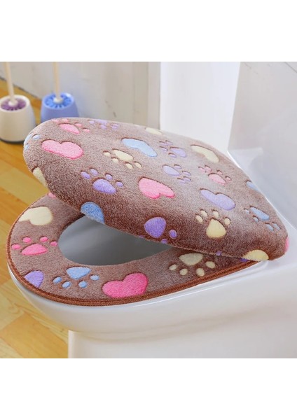 Pembe Tarzı Kalın Mercan Kadife Lüks Klozet Kapağı Seti Yumuşak Sıcak Tek Iki Parçalı Tuvalet Kılıfı Su Geçirmez Banyo Wc Kapağı (Yurt Dışından) fiyatları