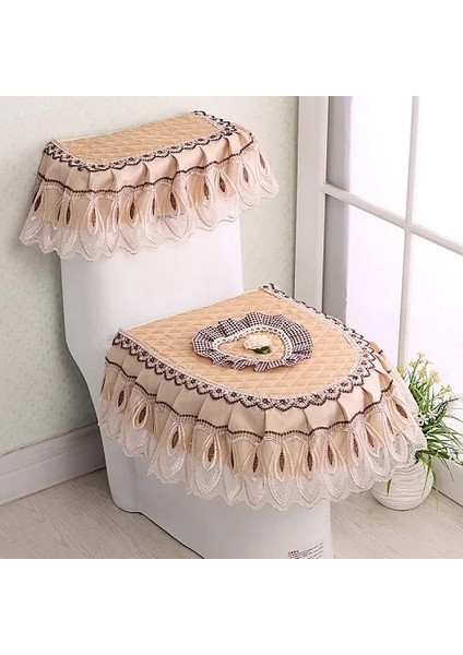 No.12 Tarzı Et Altın Kadife Dantel Klozet Kapağı Seti Tuvaletler U Şeklinde Ceket Ev Banyo Tuvaletler Mat Tank Kapağı Tuvalet Kapağı Setleri (Yurt Dışından)