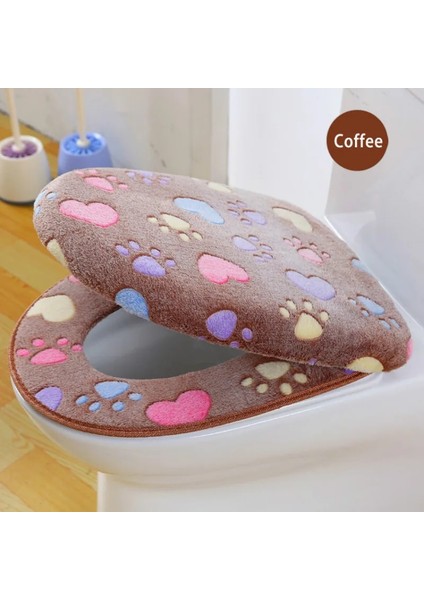 Mor Tarzı Kalın Mercan Kadife Klozet Kapağı Tuvalet Çıtası Koltuk Minderi Kılıfı Banyo Yumuşak Sıcak Fermuar Klozet Kapağı Aksesuarları (Yurt Dışından) modelleri