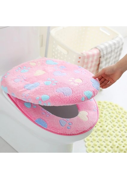 Mor Tarzı Kalın Mercan Kadife Klozet Kapağı Tuvalet Çıtası Koltuk Minderi Kılıfı Banyo Yumuşak Sıcak Fermuar Klozet Kapağı Aksesuarları (Yurt Dışından) fırsatları