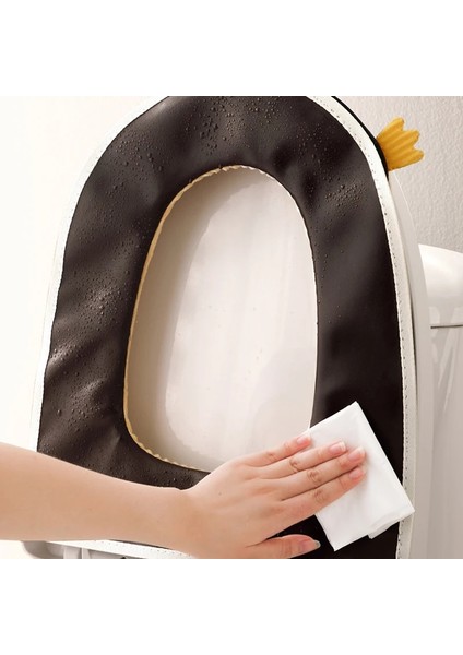 Penguen Yeşili Tarzı Sıcak Pazen Klozet Kapağı Mat Kış Kalın Banyo Tuvalet Pedi Yastık Saplı Closestool Mat Banyo Aksesuarları (Yurt Dışından) indirimleri
