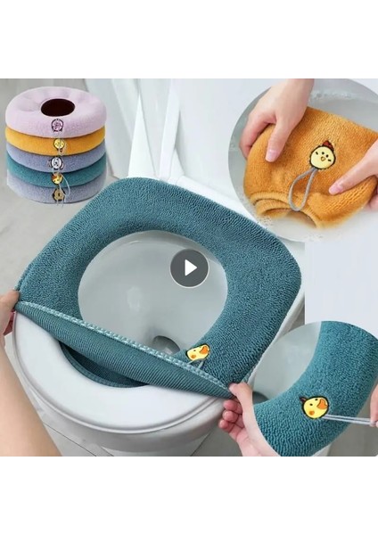 Sarı Stil Kalınlaşmış Tuvalet Minderi Kış Yumuşak Yıkanabilir Ortak Iskandinav Klozet Pedleri Ev Banyo Lavabo Yastık Tuvalet Seti (Yurt Dışından) indirimleri